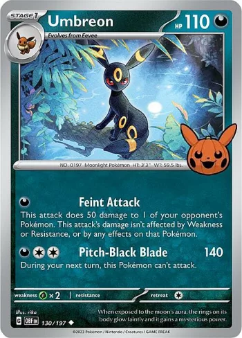 Umbreon - SV03: 130/197 / Uncommon (Trick or Trade Stamp)