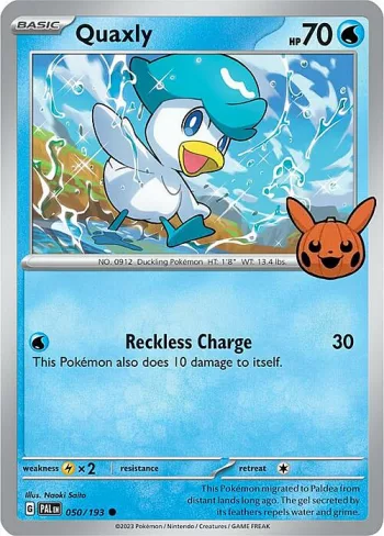 Quaxly - Paldea Evolved (PAL) 050/193 - Common (Trick or Trade Stamp)