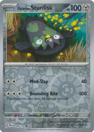 Galarian Stunfisk – SV09: Journey Together 106/159 / Common Reverse Holo